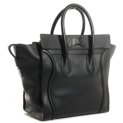 Celine Drummed Calfskin Mini Luggage Black 3 of 8