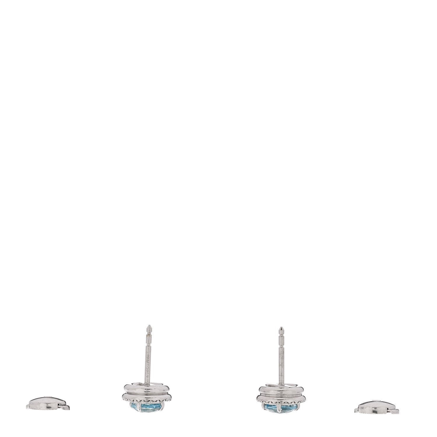 Tiffany Platinum Diamond Aquamarine Soleste Earrings 3 of 5