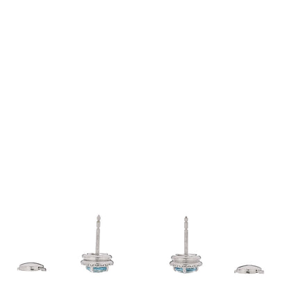 Tiffany Platinum Diamond Aquamarine Soleste Earrings 3 of 5