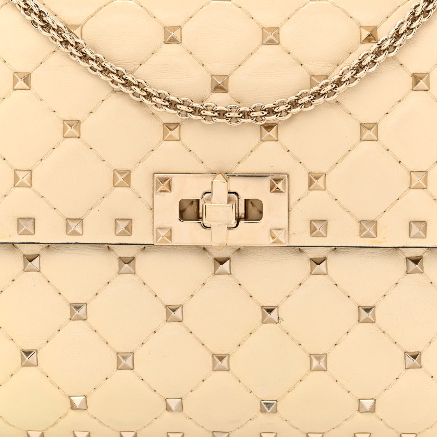 Valentino Garavani Nappa Medium Rockstud Spike Shoulder Bag Light Ivory 8 of 16