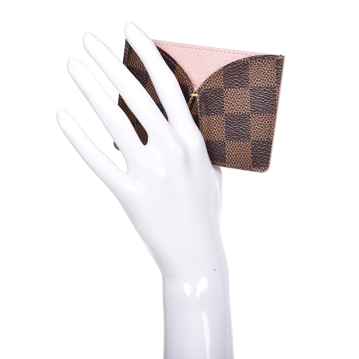 Louis Vuitton Damier Ebene Caissa Card Holder Rose Ballerine 2 of 9