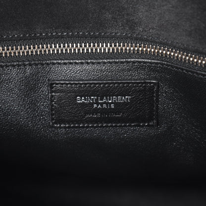Saint Laurent Suede Crocodile Embossed Small Sac De Jour Black 8 of 8