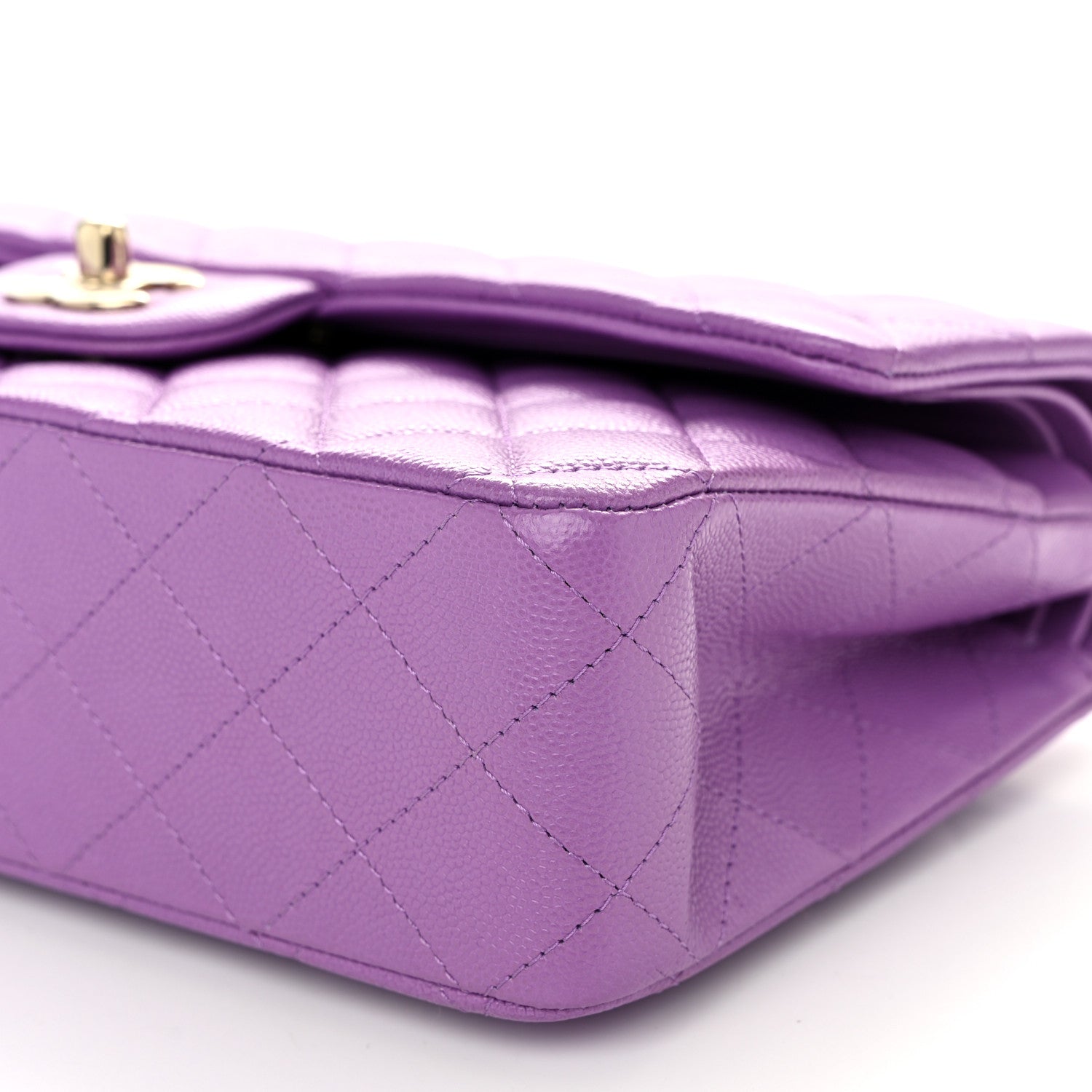 Chanel Caviar Quilted Medium Double Flap Purple 10 of 10