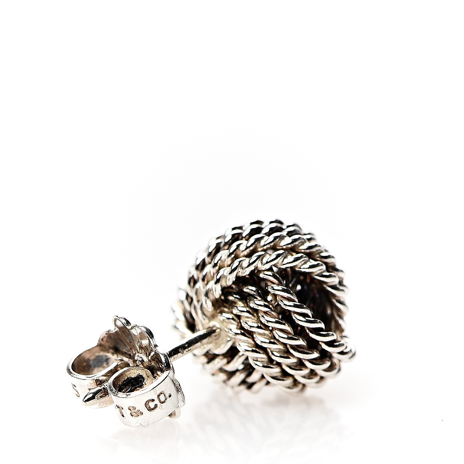 Tiffany Sterling Silver Twist Knot Earrings 5 of 5