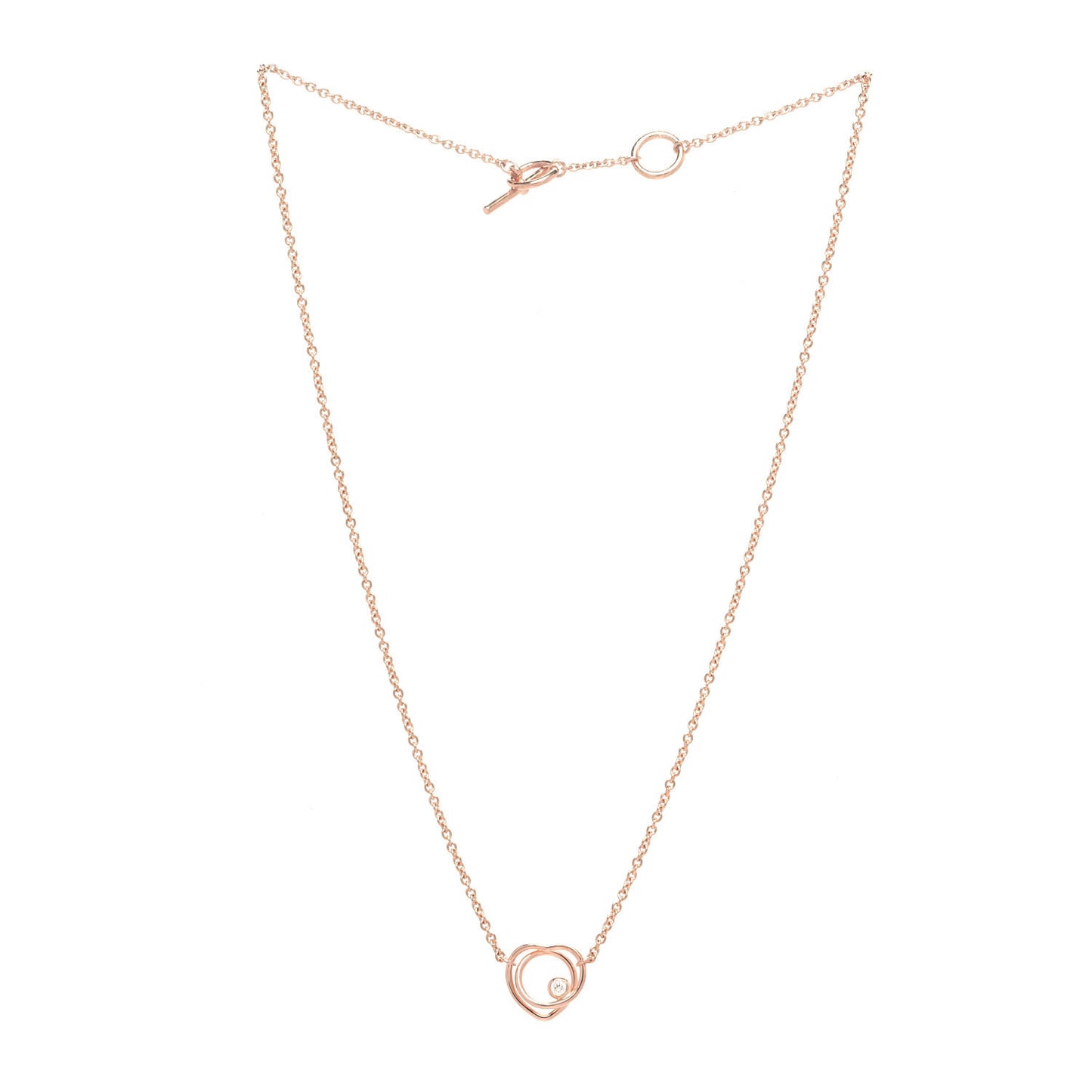 18K Rose Gold Diamond TPM Vertige Coeur Necklace ST