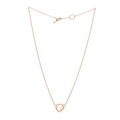 Hermes 18K Rose Gold Diamond TPM Vertige Coeur Necklace ST 3 of 7