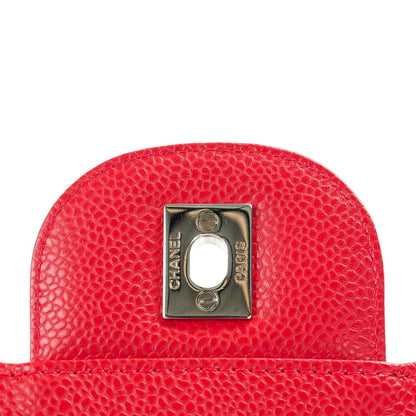 Chanel Caviar Quilted Jumbo Single Flap Red 5 of 8