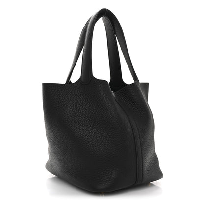 Hermes Taurillon Clemence Picotin Lock 22 MM Black 3 of 10