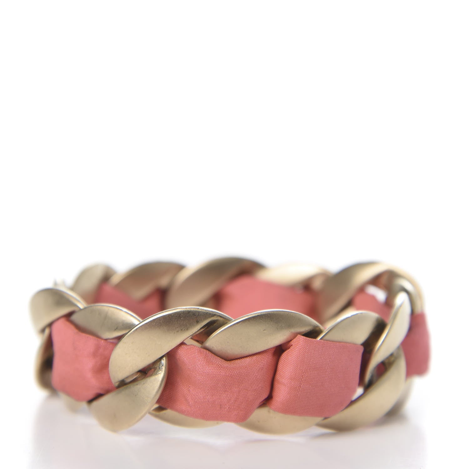 Chanel Fabric CC Chain Bracelet Pink 3 of 5