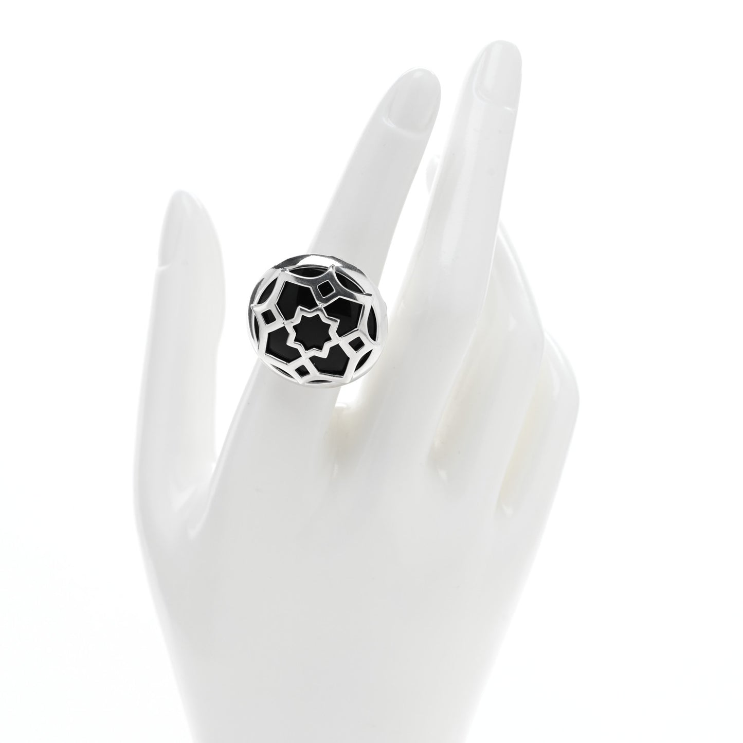 Sterling Silver Onyx Paloma Picasso Zellige Medallion Ring 54 6.75