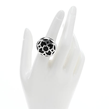 Tiffany Sterling Silver Onyx Paloma Picasso Zellige Medallion Ring 54 6.75 2 of 4