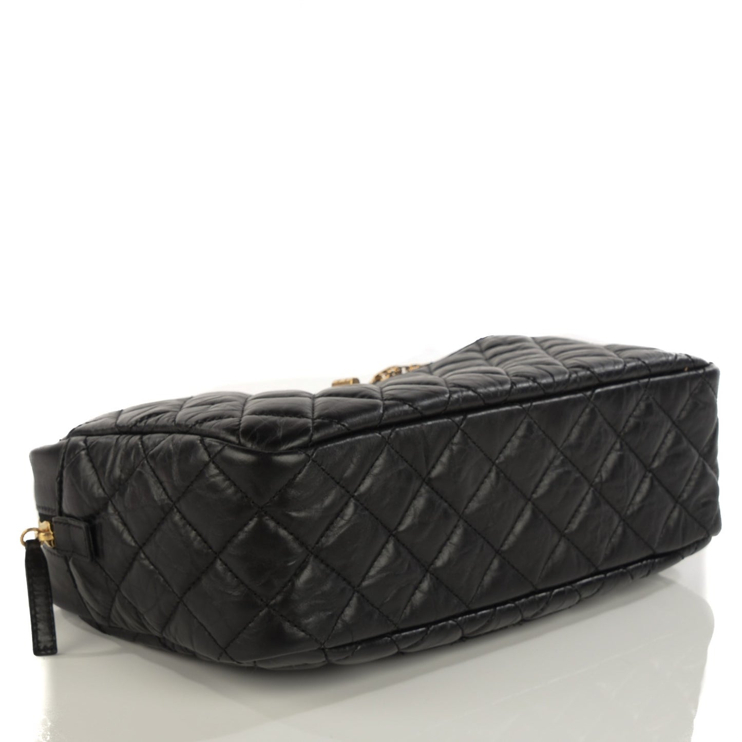 Aged Calfskin Quilted Medium Reissue Camera Case Black