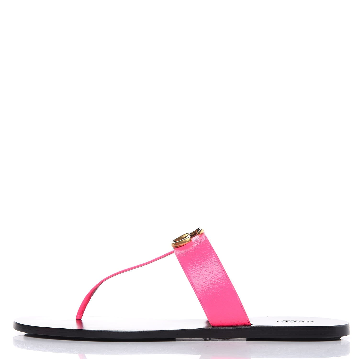 Gucci Calfskin GG Marmont Thong Sandals 42 Fuxia Fluo 1 of 9