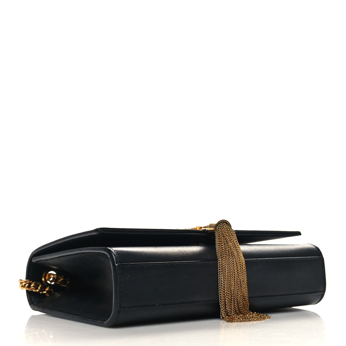 Calfskin Small Classic Monogram Kate Tassel Satchel Black