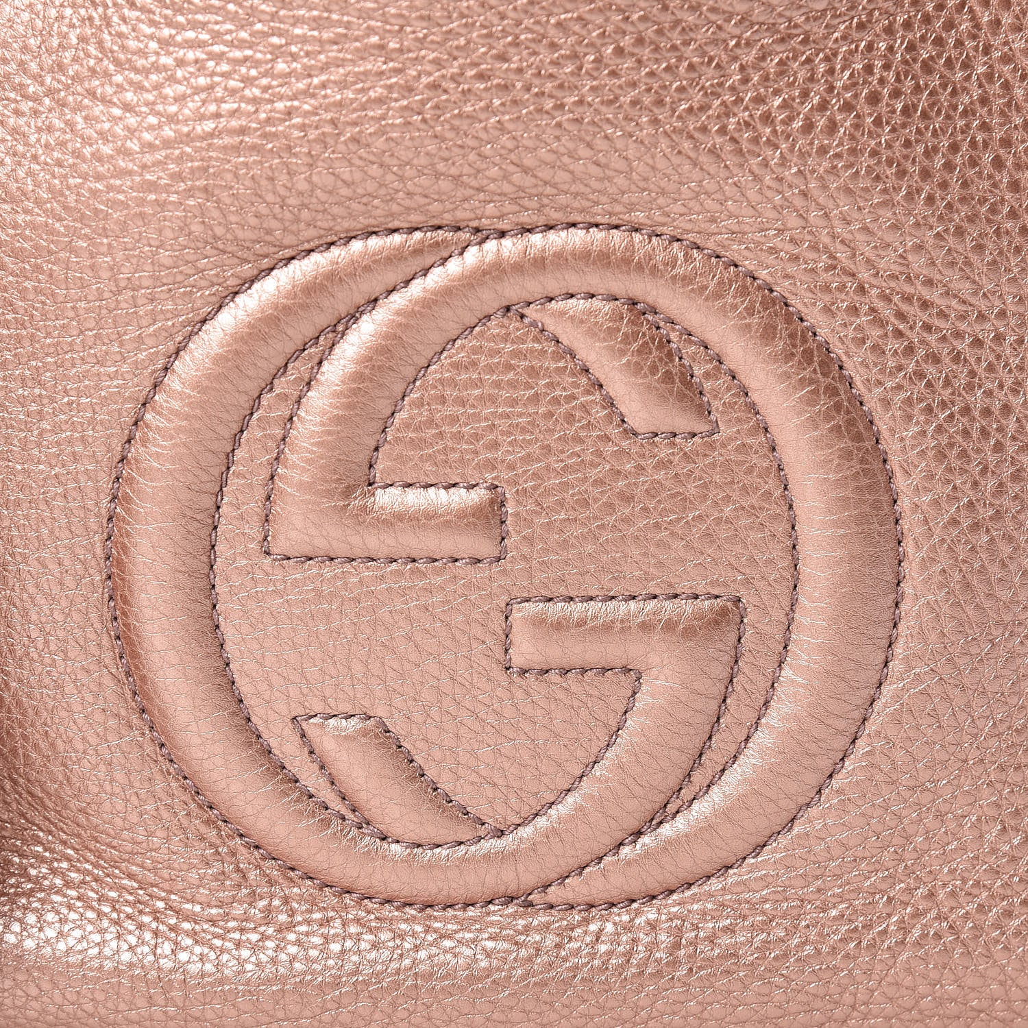 Gucci Metallic Pebbled Calfskin Small Soho Shoulder Bag Pink 8 of 15