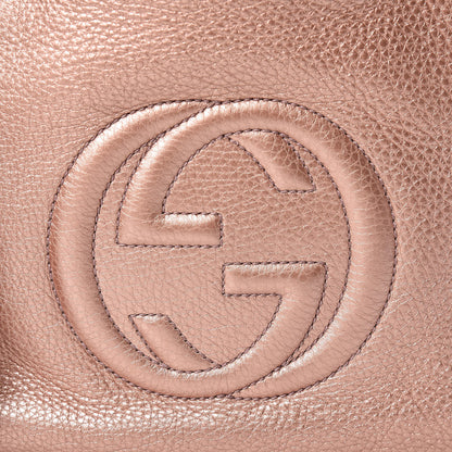 Gucci Metallic Pebbled Calfskin Small Soho Shoulder Bag Pink 8 of 15