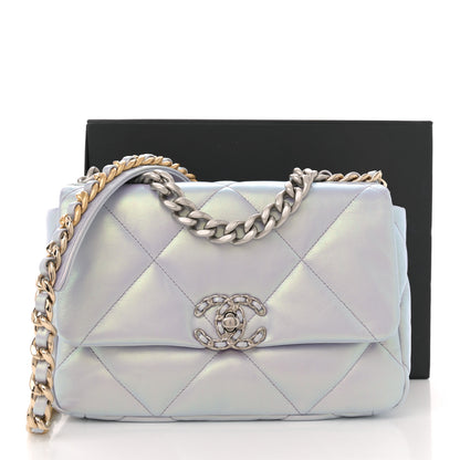 Chanel Iridescent Calfskin Quilted Medium Chanel 19 Flap Light Purple 12 of 12