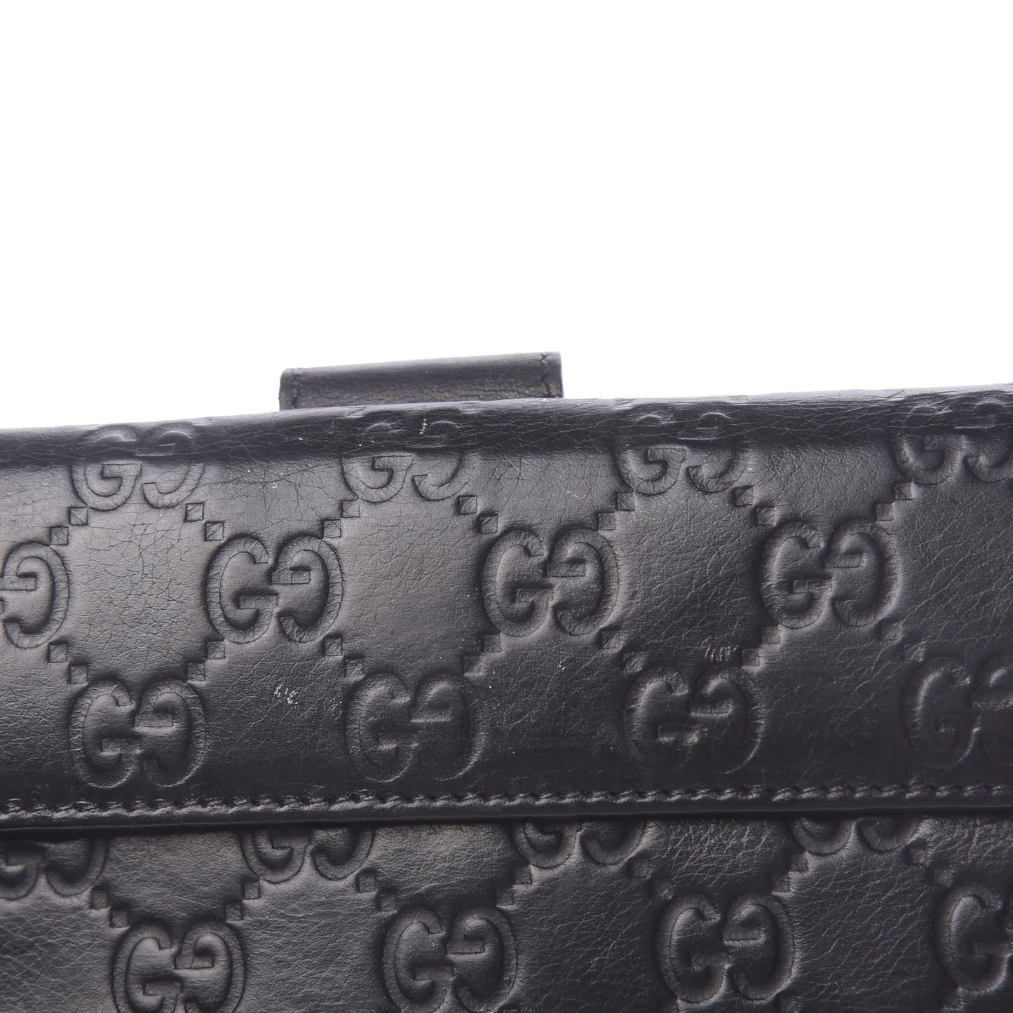 Guccissima Margaux Calfskin Icon Bar Continental Flap Wallet Black