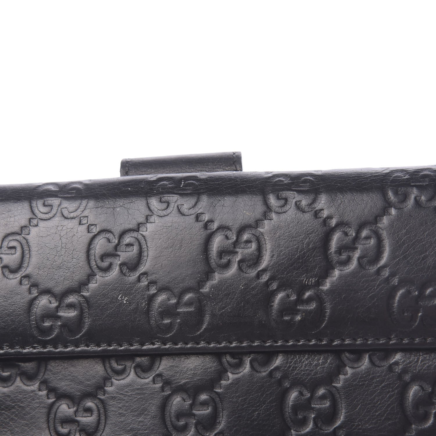 Gucci Guccissima Margaux Calfskin Icon Bar Continental Flap Wallet Black 15 of 15