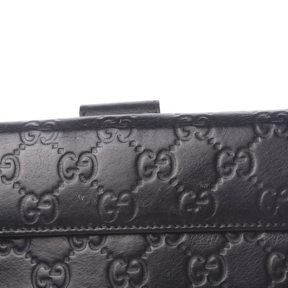 Gucci Guccissima Margaux Calfskin Icon Bar Continental Flap Wallet Black 15 of 15