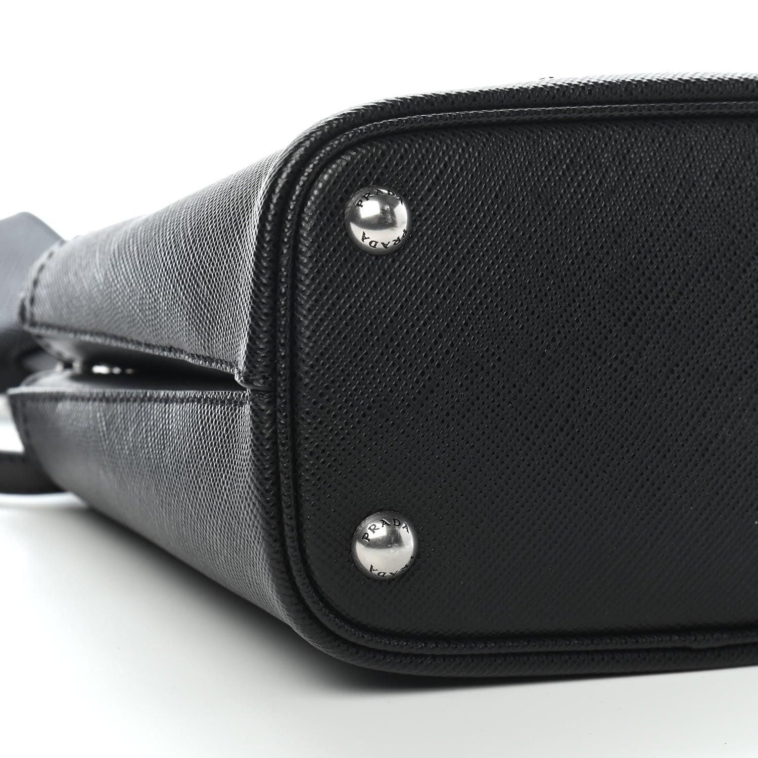 Prada Saffiano Smalto Small Panier Bucket Bag Black 6 of 7