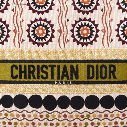 Christian Dior Canvas Embroidered Geometric Book Tote Multicolor 7 of 8