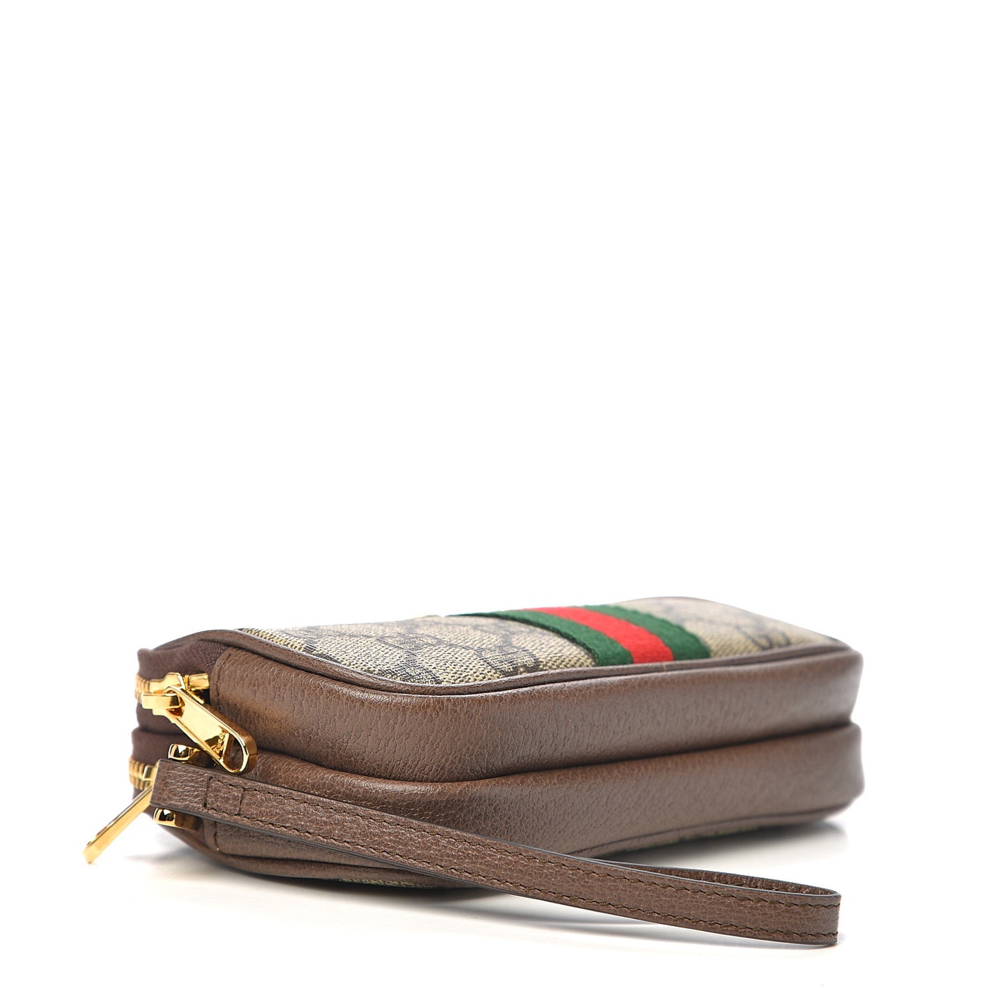 GG Supreme Monogram Web Ophidia Wristlet Beige New Acero