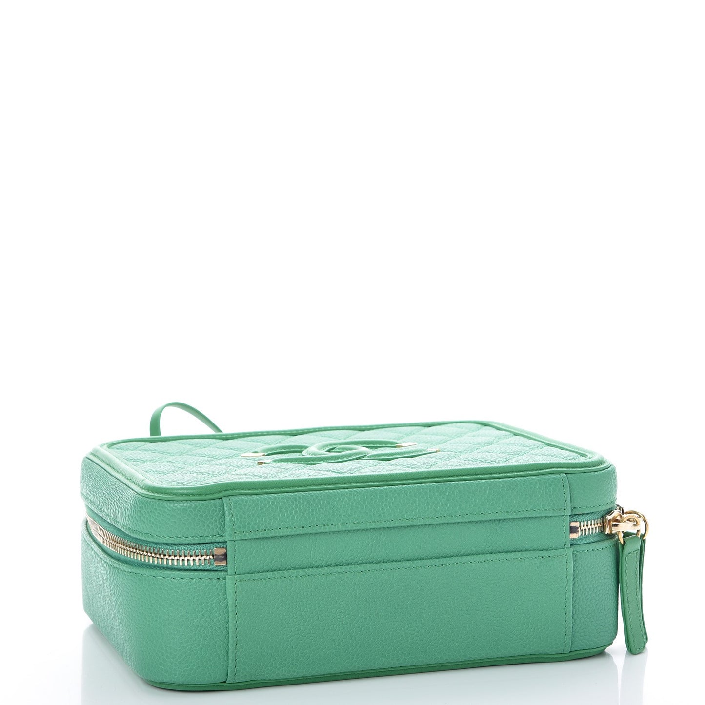 Caviar Quilted Medium CC Filigree Vanity Case Green