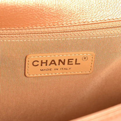 Chanel Metallic Calfskin Quilted New Medium Boy Flap Dark Gold 6 of 8