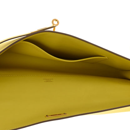 Hermes Swift Kelly Cut Clutch Pochette Lime 8 of 9