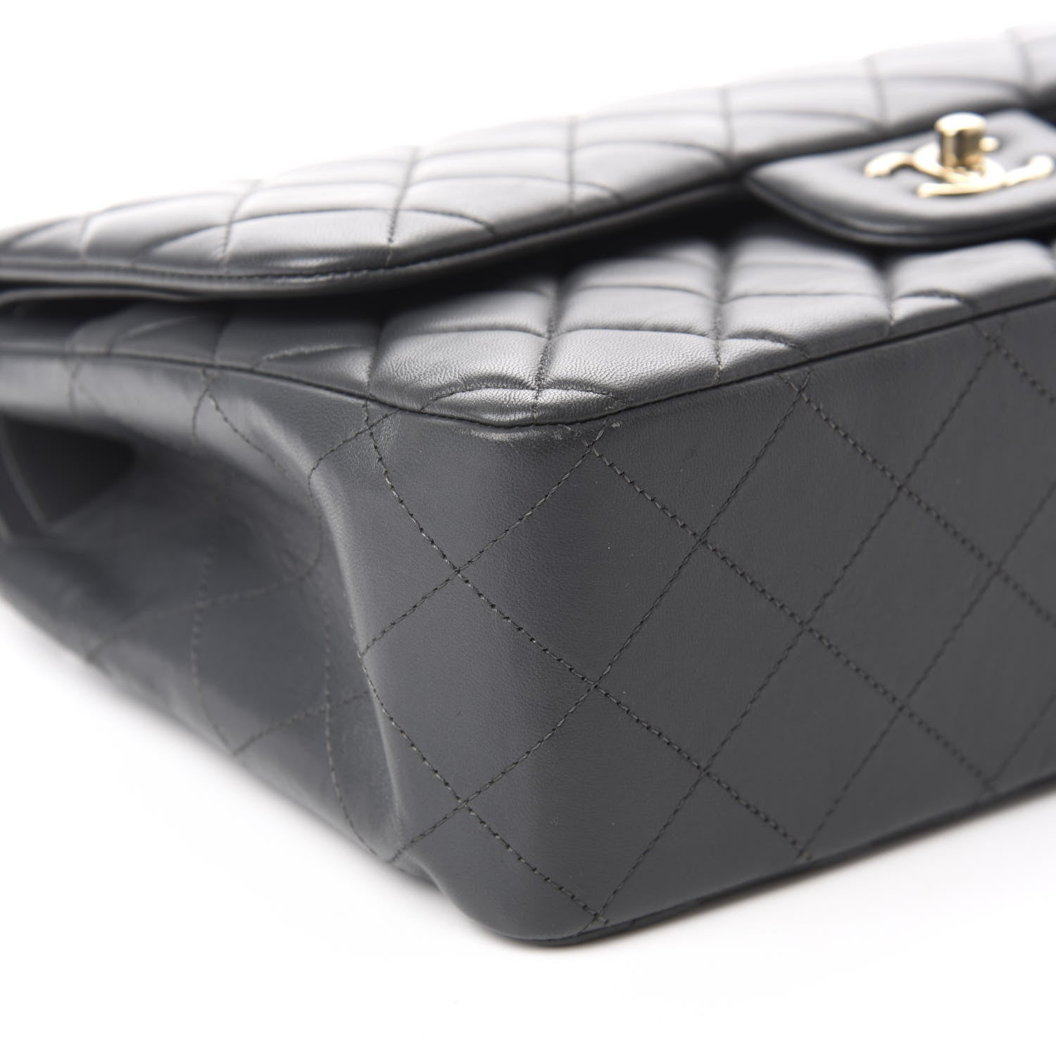 Chanel Lambskin Quilted Jumbo Double Flap Dark Grey 6 of 15
