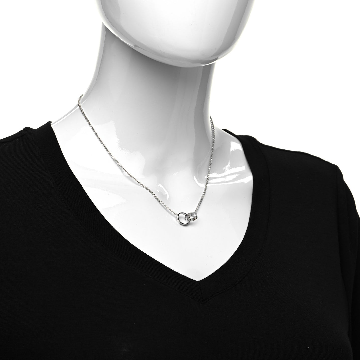 18K White Gold Interlocking LOVE Necklace