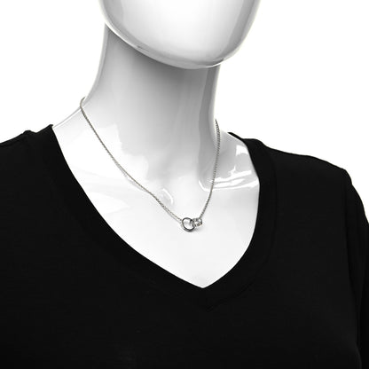 Cartier 18K White Gold Interlocking LOVE Necklace 5 of 5