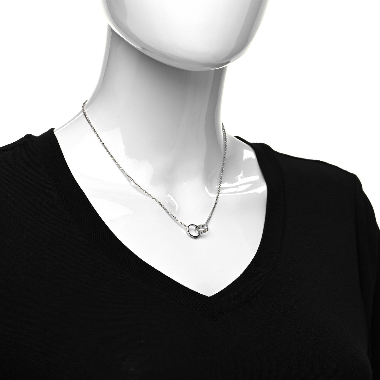 Cartier 18K White Gold Interlocking LOVE Necklace 5 of 5