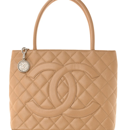 Chanel Caviar Quilted Medallion Tote Beige 8 of 12