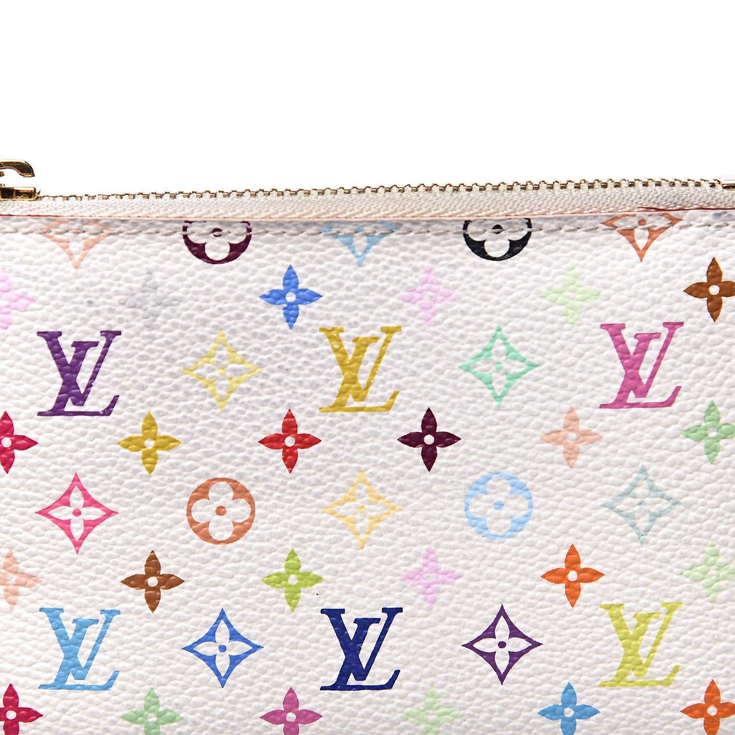 Monogram Multicolor Key Pouch White Litchi