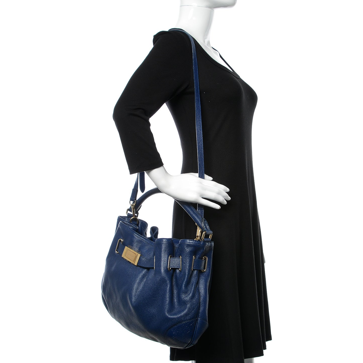 Grainy Calfskin Medium Wilenmore Hobo Blue