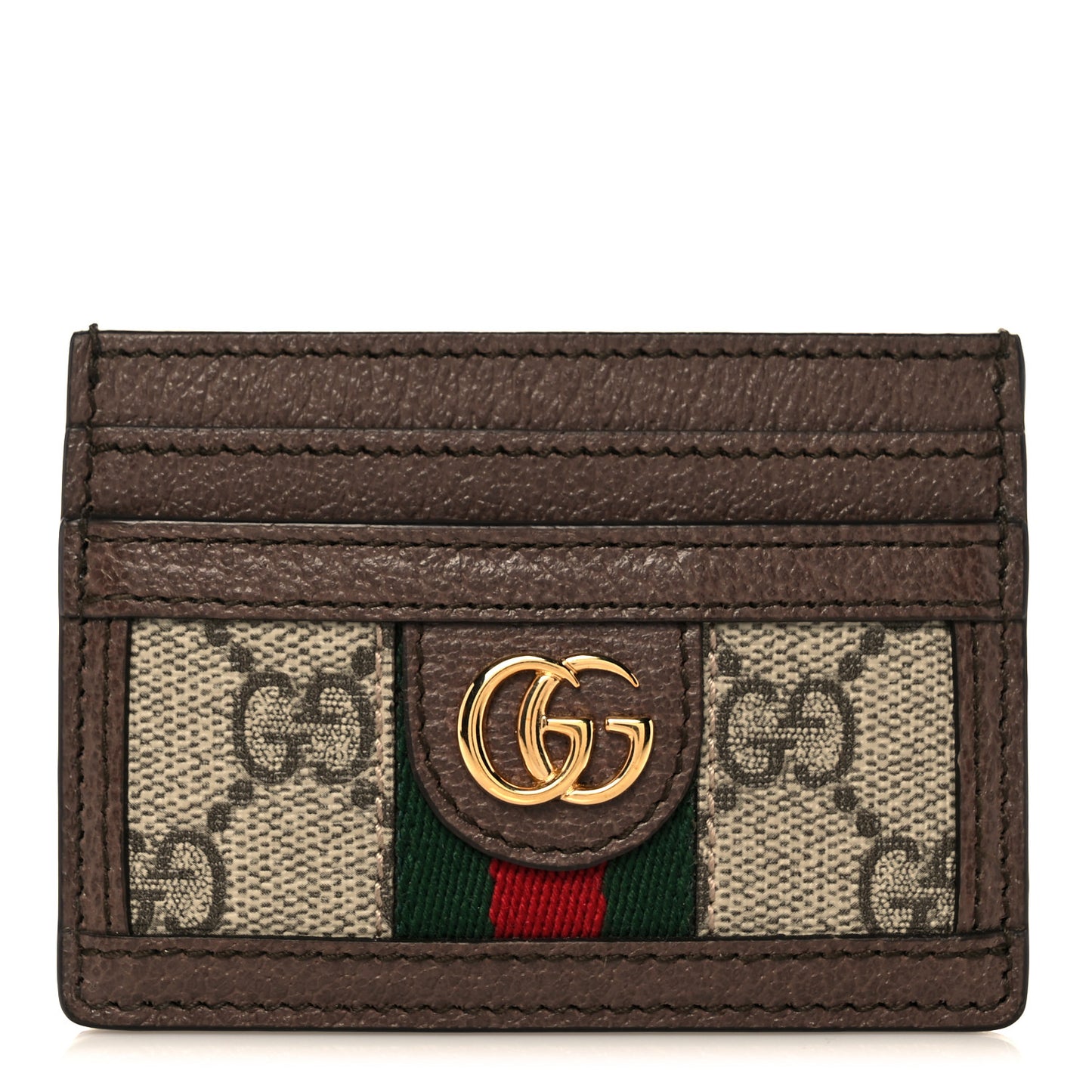 GG Supreme Monogram Ophidia Card Holder Brown