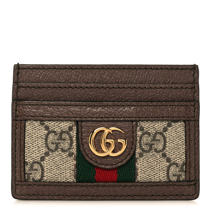 Gucci GG Supreme Monogram Ophidia Card Holder Brown 1 of 6