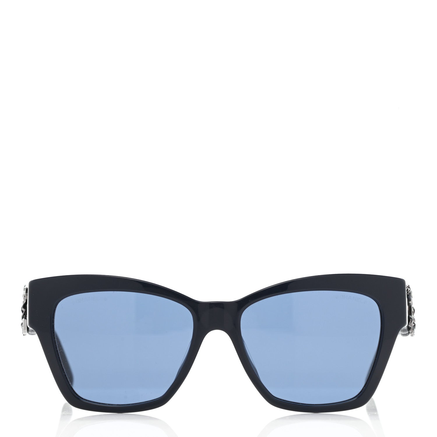 Chanel Acetate Square Cat Eye CC Sunglasses 5456QA Blue 2 of 9