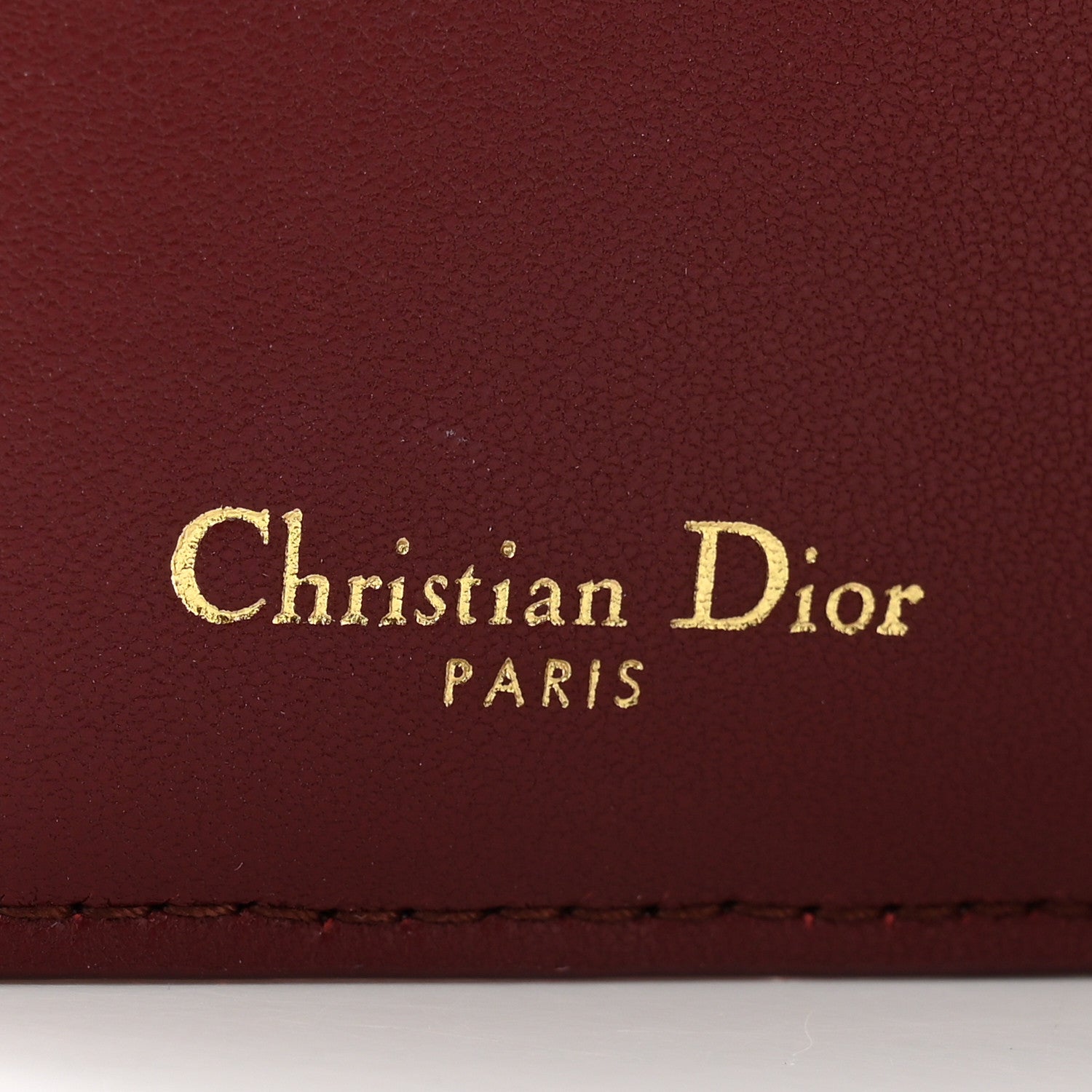 Christian Dior Grained Calfskin Supple Cannage Caro Dahlia Wallet Red 6 of 7