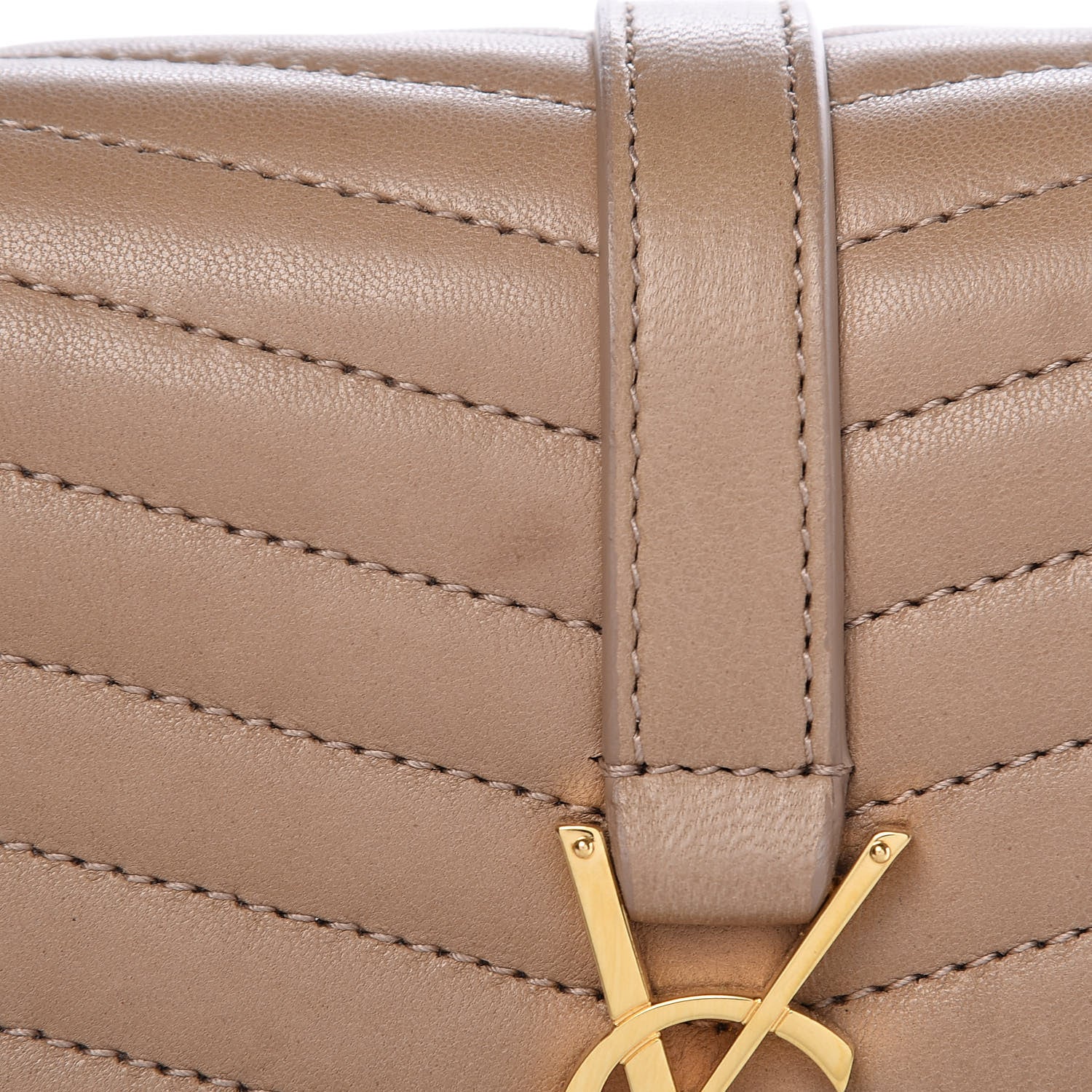 Saint Laurent Lambskin Matelasse Chevron Monogram Small Sulpice Bag Sable Beige 9 of 13