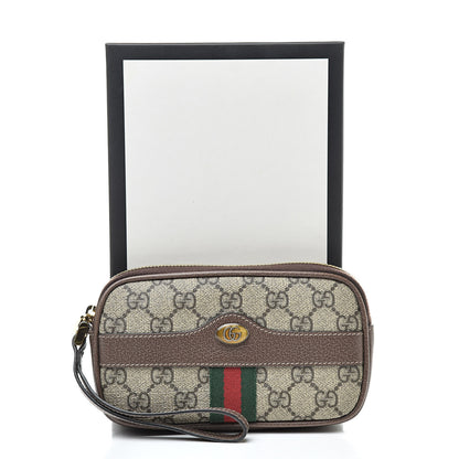 Gucci GG Supreme Monogram Ophidia Phone Case Wristlet Brown 10 of 10