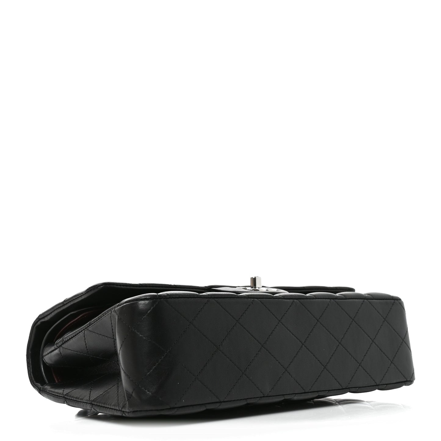 Lambskin Quilted Medium Double Flap Black