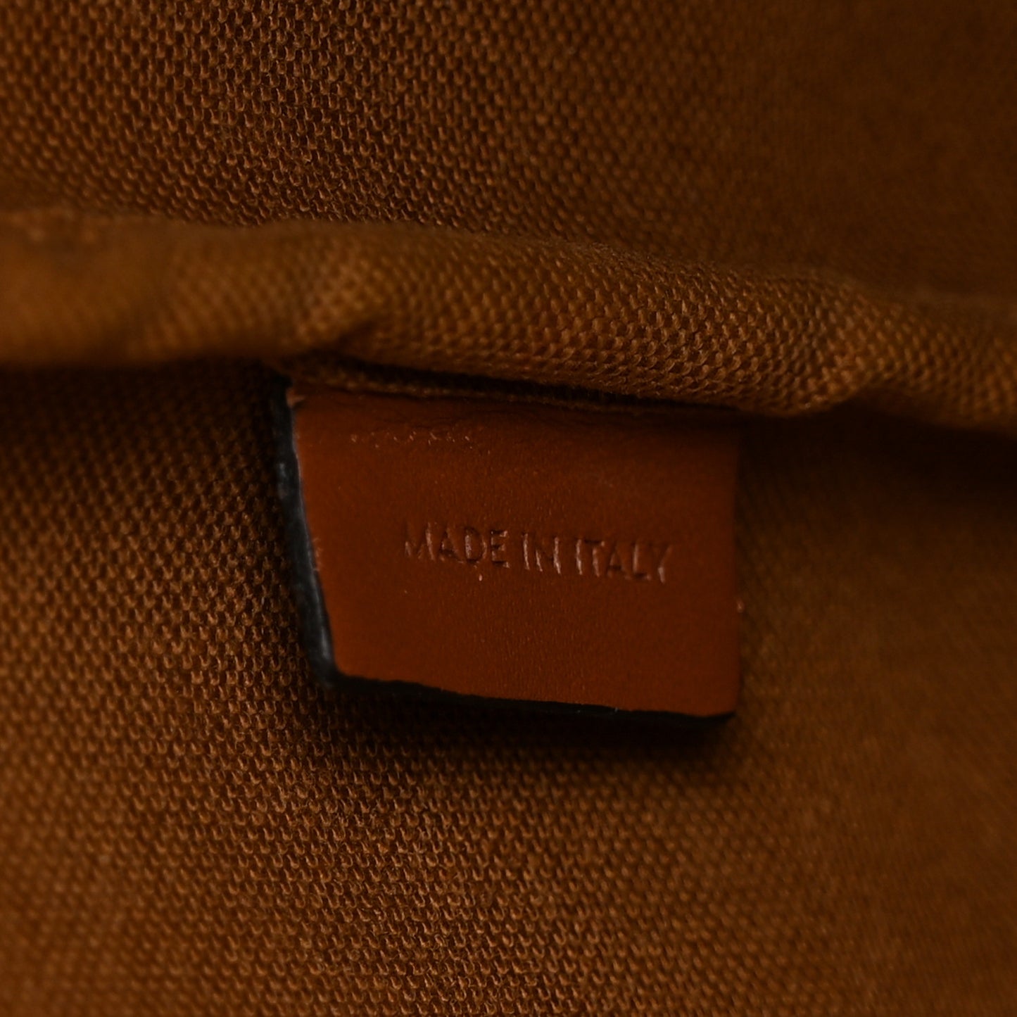 Triomphe Canvas Calfskin Medium Bucket Bag Tan