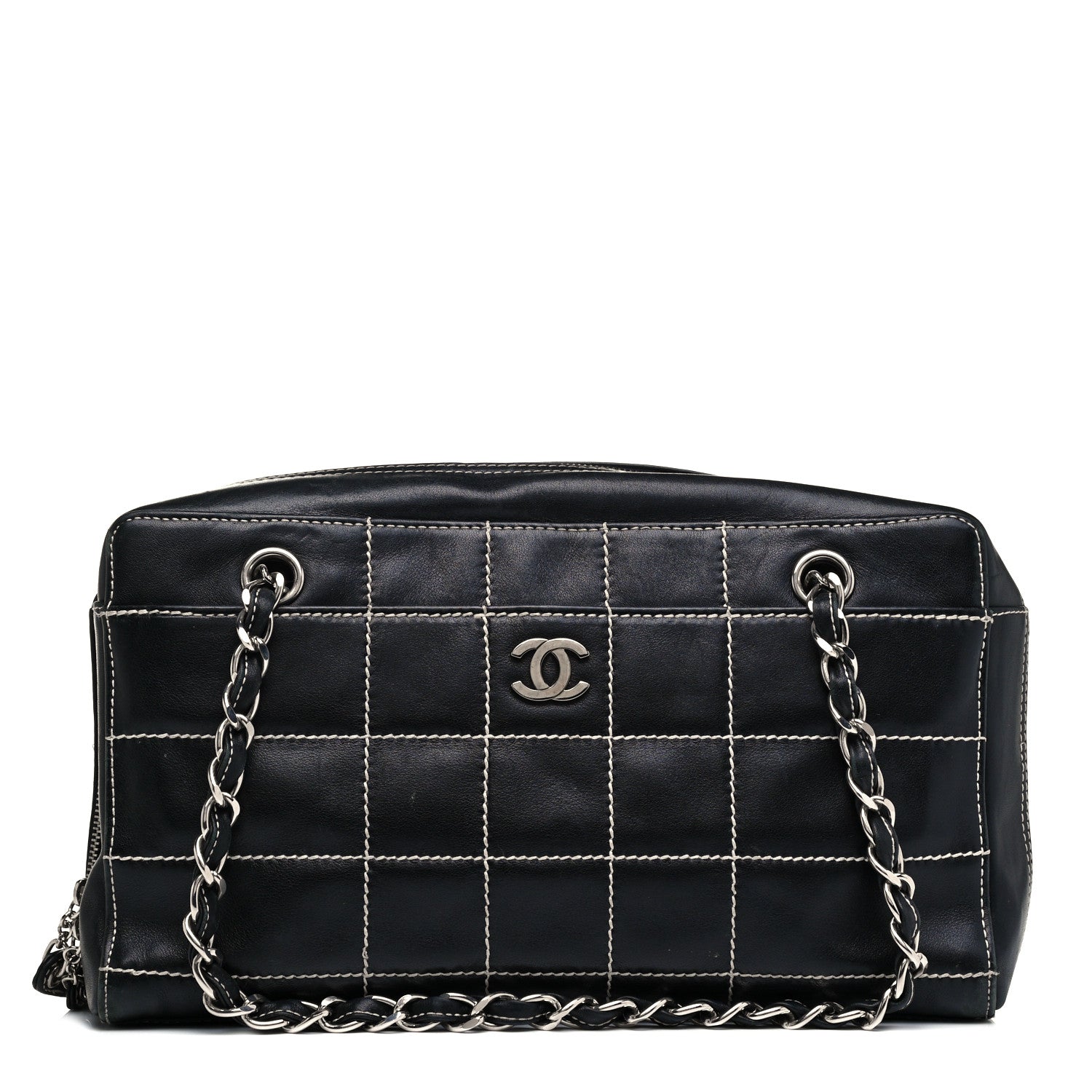 Chanel Lambskin Square Stitched Shoulder Bag Black 1 of 10