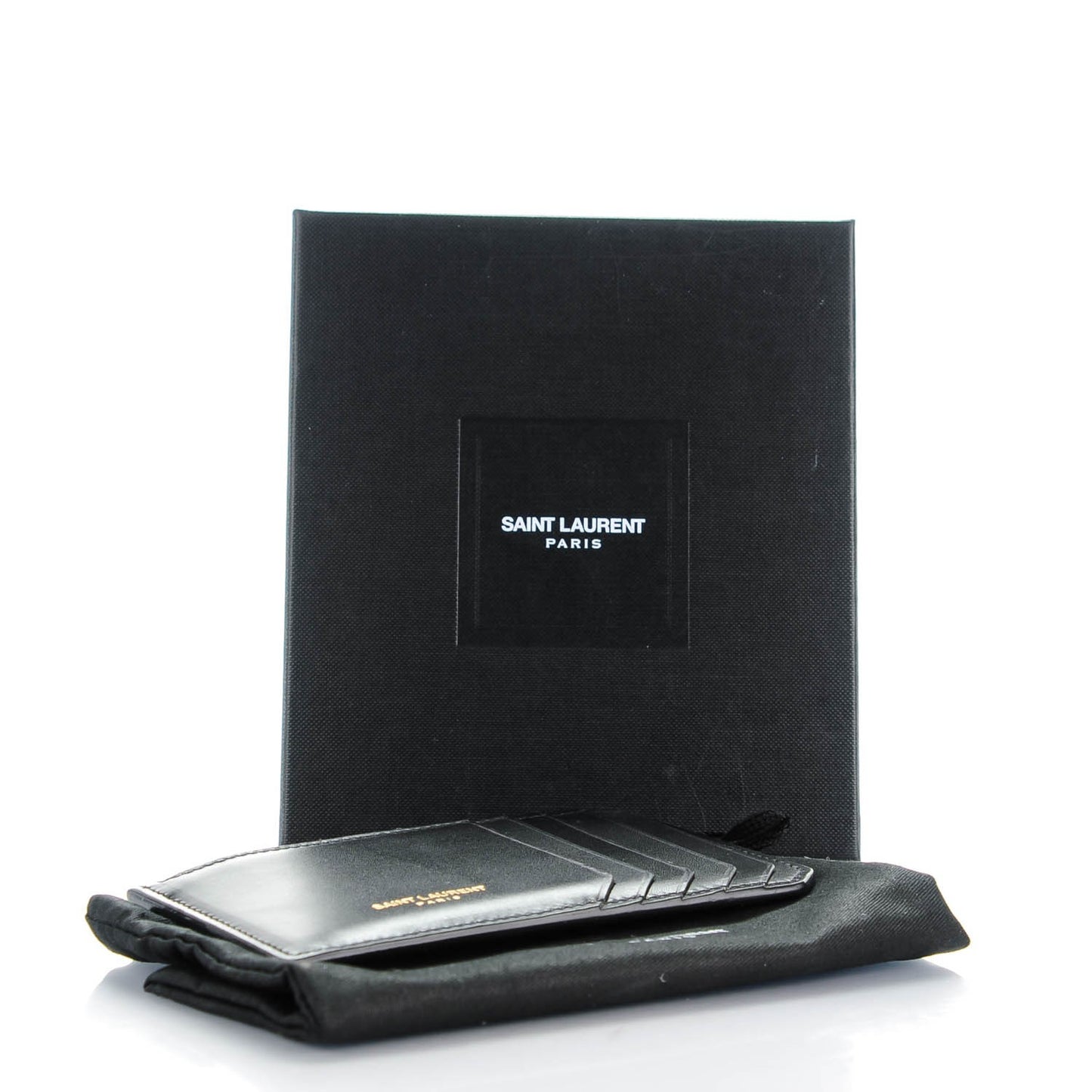 Calfskin 5 Fragments Zip Pouch Card Holder Black