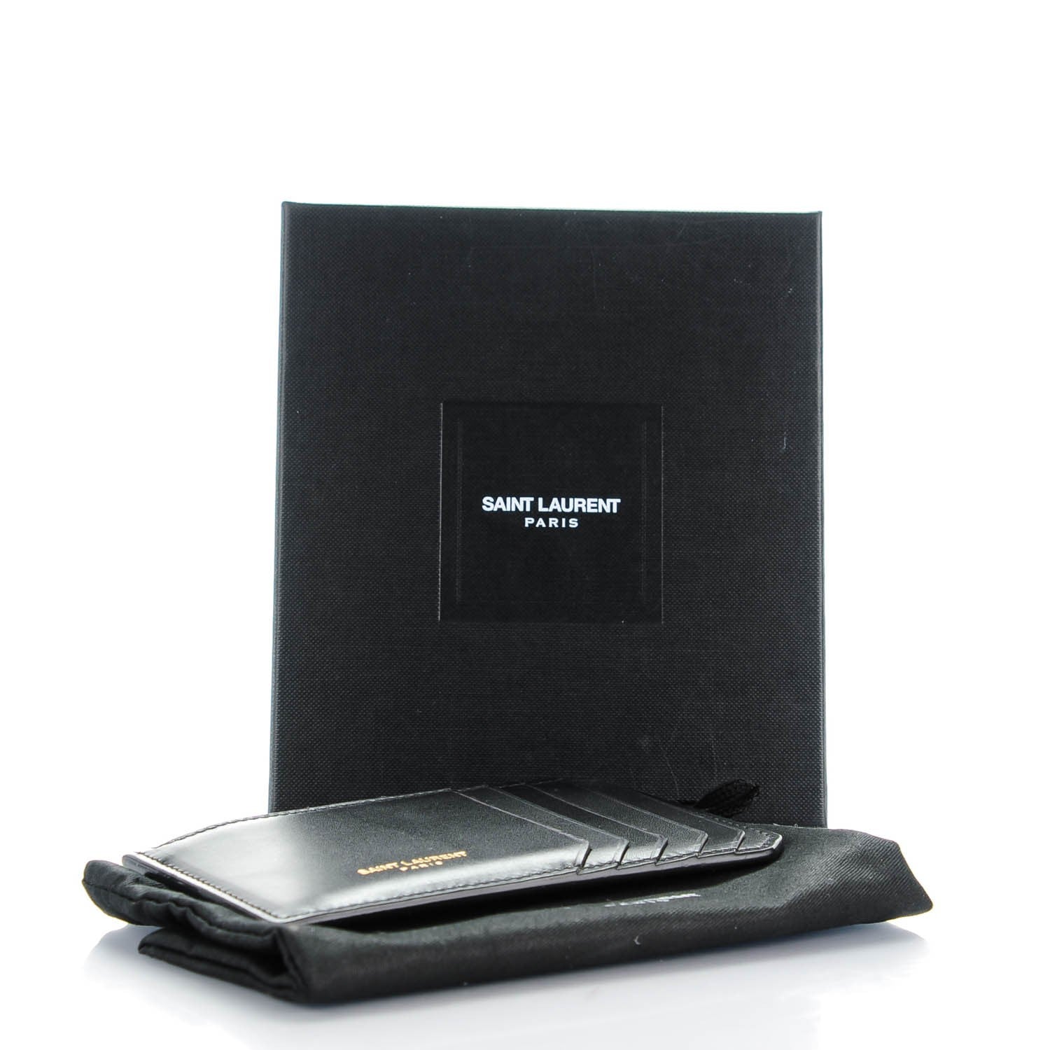 Saint Laurent Calfskin 5 Fragments Zip Pouch Card Holder Black 4 of 7