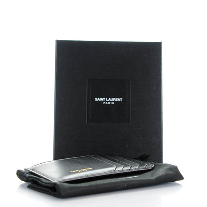 Saint Laurent Calfskin 5 Fragments Zip Pouch Card Holder Black 4 of 7