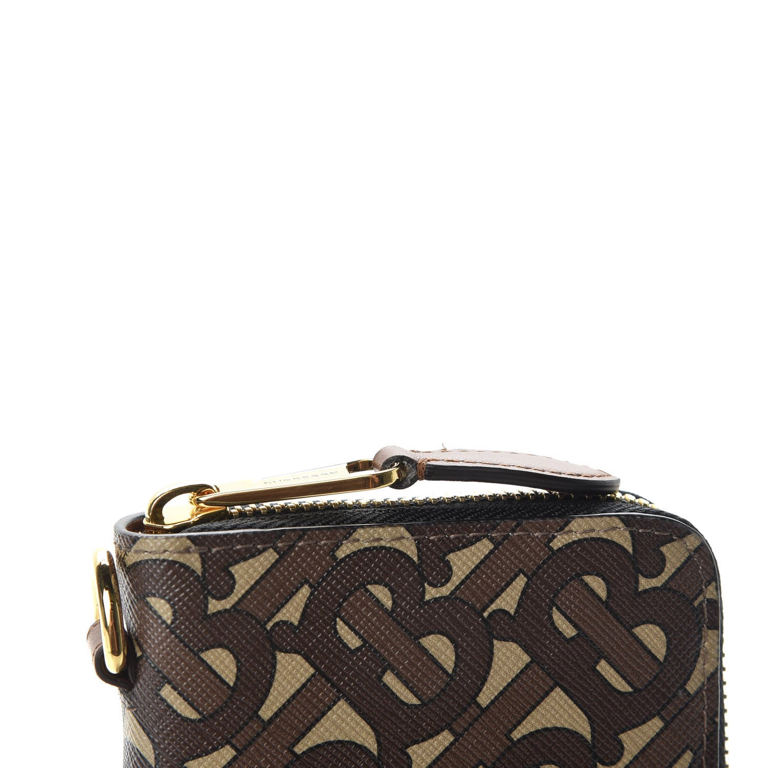 Burberry E-Canvas Monogram Wes Zip Around Wallet Bridle Brown 6 of 7